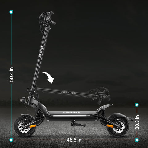 Caroma Electric Scooter Adults, 1600W Motor, 37 Miles Range & 36 mph, 8.5" off Road Penumatic Tires Electric Scooter, Foldable Electric Scooter with Dual Shock Absorption & Double Braking System
