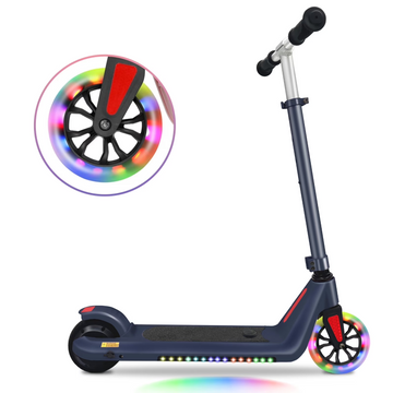 SANOPY Electric Scooter for Kids Ages 6-8, Top 6 mph &120W Motor, Adjustable Height & Speed, Kids Electric Scooter with Colorful Lights for Boys & Girls,UL2272 Certified, Black
