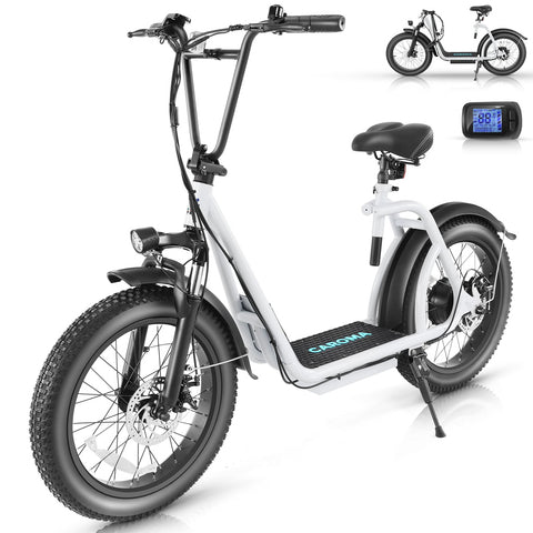 Caroma Electric Scooter Adults, 20" x 3.0 Fat Tire Adult Scooter for All-Terrai, Peak 819W Dirt Scooter Adults, 48V 10.4AH Battery up to 30 Miles 20Mph
