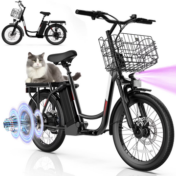 SANOPY Peak 819W Electric Bike for Adults,20 mph,20 mile Range, Commuting Electric Bike with Adjustable Seat&Basket,UL2272 Certified