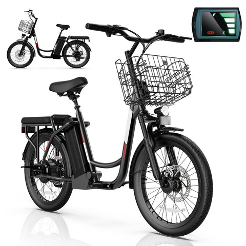 COBIZI 350W Electric Scooter for Adults, Up to 15Miles Range&20MPH, 36V 5.2Ah Removable Battery, 20" Fat Tire Off-Road E Scooter with Basket&Seat