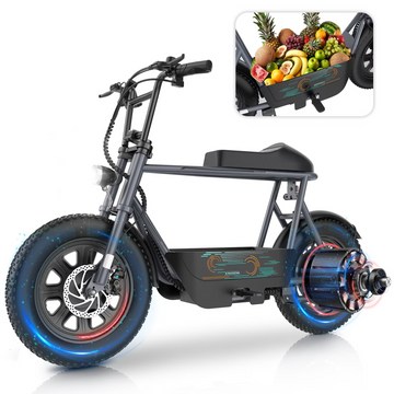 SANOPY Electric Scooters with Seat,Peak 1200W,20Mph and 30Miles,16" All-Terrain Fat Tire,Motorcycle Style Ebike for Adults with Basket,UL2272