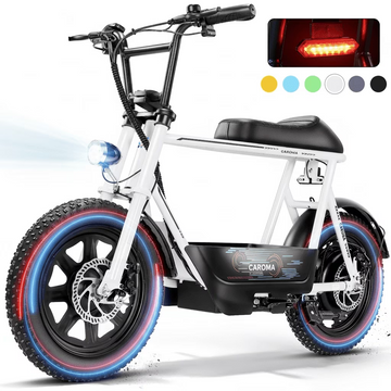 Caroma Peak 1200W Electric Scooters with Seat,30Miles Range and 20mph Top Speed,16" Fat Tire ,Ebike for Adluts with Basket,UL2272