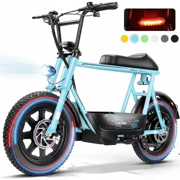 Caroma Peak 1200W Electric Scooters with Seat,30Miles Max Range,20mph Top Speed,16" Fat Tire for All-Terrain,E-scooter for Adluts with Basket,UL2272