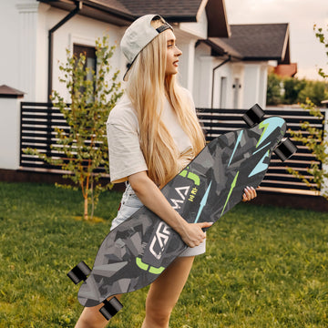 Caroma 35'' Electric Skateboards, 12.4 Mph, Unisex Adults Longboard with Remote, 350W Hub-Motor