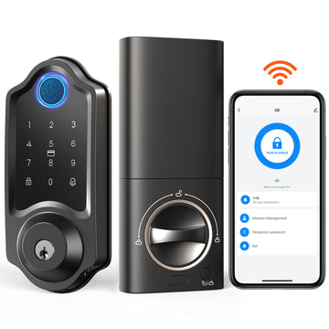 COBIZI Smart Lock, Fingerprint Door Lock with Keypad, Smart Locks for Front Door, Easy Install, Built-in WiFi Deadbolt, App Remote Control, Touchscreen Keypad