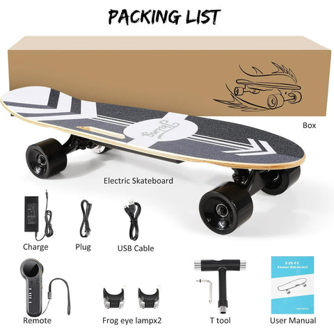 Caroma Electric Skateboard with Wireless Remote, 350W and 8 Miles Max Range for Adult Teens Red