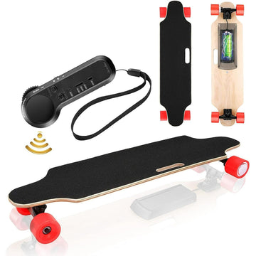 350W Electric Skateboards with Remote, 12.4 mph Top Speed & 8 Miles Range, Swappable Battery, Electric Longboard for Adults