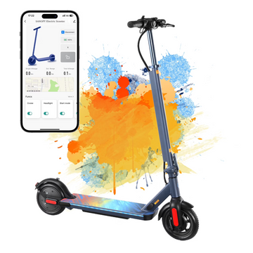 SANOPY 350W Electric Scooter for Adults, 25 Miles Range & 20mph, Foldable Commuting E-Scooter with Cruise Control, Dual Braking System & Shock Absorption, APP Control, New Blue