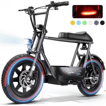 Caroma Peak 819W Electric Scooters with Seat,25Miles Range and 20mph Top Speed,16" Fat Tire ,E-scooter for Adluts with Basket,UL2272