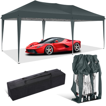 COBIZI 10x20 EZ Pop Up Canopy Tent Party Tent Outdoor Event Protable Instant Shelter Canopy Gazebo with Sandbags and Carry Bag,Gray