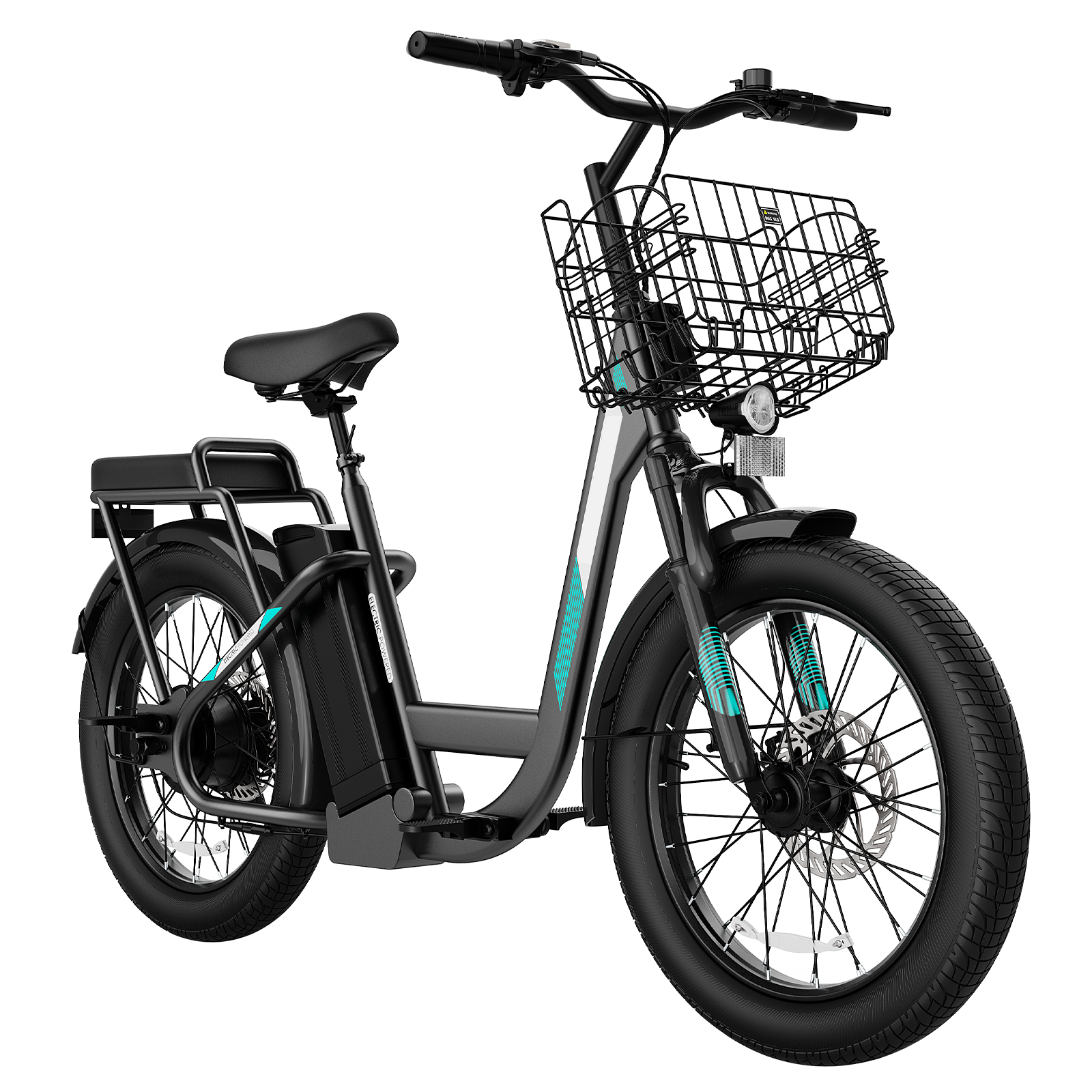 COBIZI Electric Scooter for Adults with 750W Motor, 20MPH Top Speed&30 Miles Range, 20''×3" Fat Tire, Removable Battery, Commuting Electric Scooter with Basket