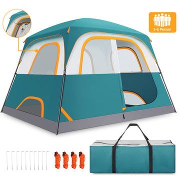 COBIZI 8-10 Person Camping Tent, Tents for Camping 12x9ft Family Tent,Waterproof Windproof Cabin Tent with Removable Rainfly,CPAI-84 Flame Retardant,Heavy Duty with 17 Stakes&Carry Bag,Green