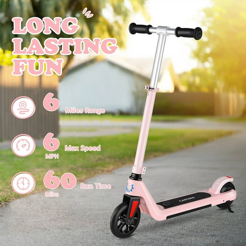 Caroma Electric Scooter for Kids Ages 6-12 with 6"/6.5 Rubber Tires, 120W/150W Motor, 6 Mph Speed and 10 Miles Range, Foldable Kids Electric Kick Scooter