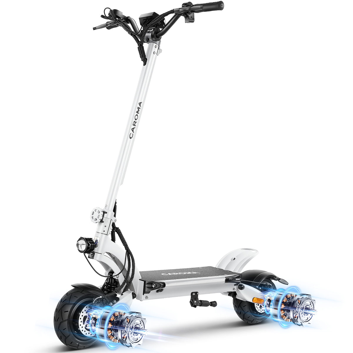 Caroma Electric Scooter Adults, 1600W Motor, 37 Miles Range & 36 mph, 8.5" off Road Penumatic Tires Electric Scooter, Foldable Electric Scooter with Dual Shock Absorption & Double Braking System