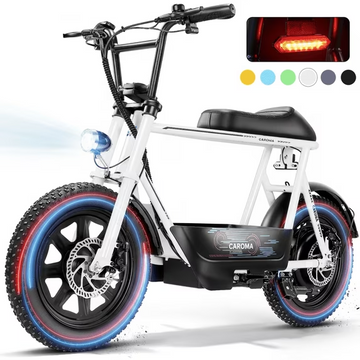 Caroma Peak 819W Electric Scooters with Seat,25Miles Range and 20mph Top Speed,16" Fat Tire ,E-scooter for Adluts with Basket,UL2272 Certified