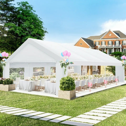 COBIZI 20x30ft Party Tent Heavy Duty, Wedding Tent, Event Tents for Parties, Carpas para Fiestas with Removable Sidewalls, 20x40 Tent with Built-in Sandbag, UV50+, Big Tent for Party, Carport, White