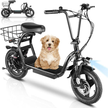 500W Electric Scooter with Seat for Adults, Max Speed 20 Mph Up to 25 Miles Range, 14