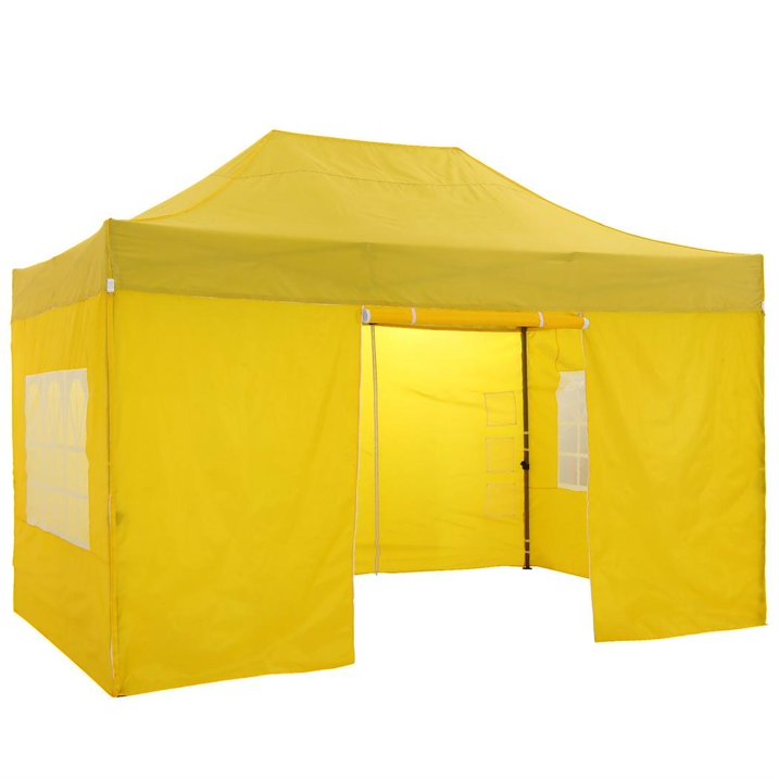 COBIZI 10x15 Heavy Duty Pop up Canopy Tent with 4 Sidewalls,Outdoor Waterproof Canopy Tent Event Shelter for Parties,Commercial-Series,Yellow