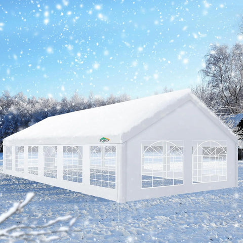 COBIZI 20x40 Heavy Duty Outdoor Canopy Large Party Tent & Carport, Upgraded Outdoor Event Shelter Tent with 8 Removable Sidewalls, UV50+, Big Tent for Wedding, Festivals, Birthday Parties, White