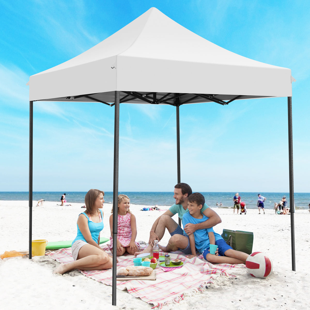 COBIZI 6.5x6.5ft Pop Up Tent,UPF50+ Waterproof Outdoor Tent,Portable,For Party,Beach,Garden,Camping,Comes with 1 Carrying Bag,3 Adjustable Heights