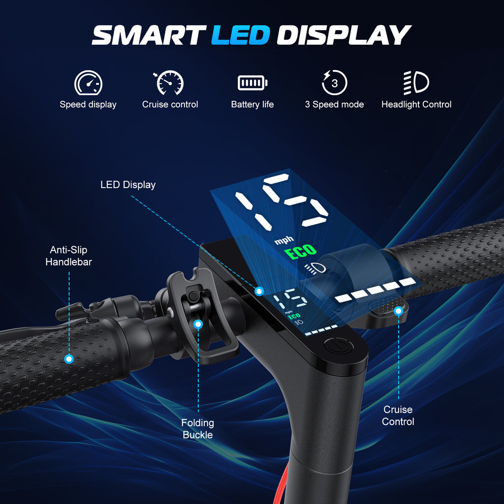 Electric Scooter, 350W Motor & 15.5 MPH Adults Commuting Scooters, 15