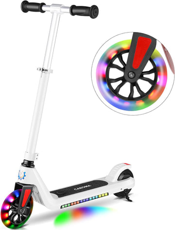 Caroma Kids Electric Scooter, 6+ Boys and Girls Safe Kick Scooter, Adjustable Speed and Handlebar