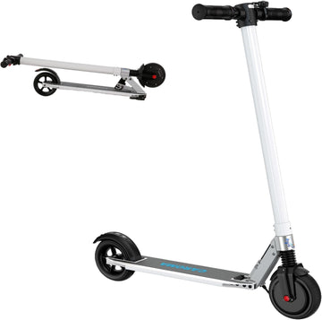 Caroma Lightweight Commuter Electric Scooter, 15.5 Mph & 20 Miles Range, 250W Motor Foldable Kick Scooters for Adult, White