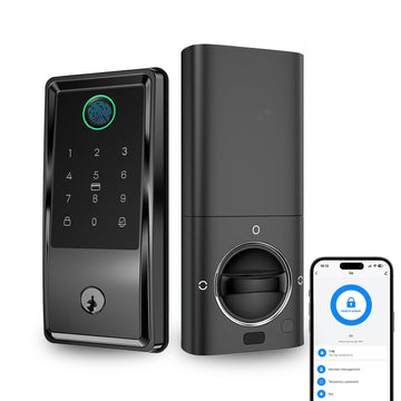 COBIZI Smart Door Lock,Fingerprint Door Lock Deadbolt with APP Control.Door Locks for Front Door,Auto Lock, Easy Installation,Black