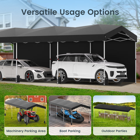 COBIZI 8x8 Pop up Gazebo Tent, Ez up Waterproof Screen Tent Screen House, Portable Outdoor Canopy Sun Shelter with 3 Sidewalls, Carry Bag & Ground Stakes for Camping, Garden and