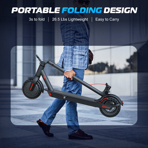 Electric Scooter, 350W Motor & 15.5 MPH Adults Commuting Scooters, 15 Miles Long Range Electric Kick Scooters, 8.5" Tires Lightweight Foldable E-Scooter for Commuter