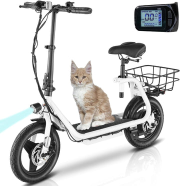 Caroma Electric Scooters, Foldable Adult Shock Absorbing Electric Bike for Commuting, 14