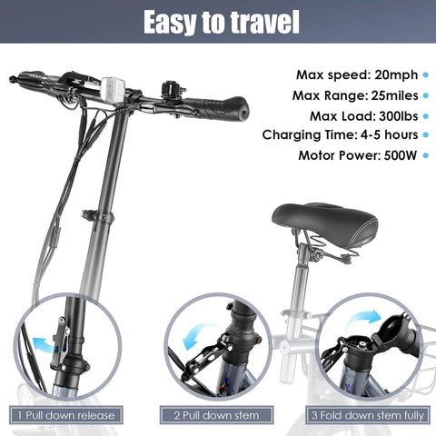 Caroma Electric Scooters, Foldable Adult Shock Absorbing Electric Bike for Commuting, 14" Tires Electric Scooter with Seat for Adults, Peak 819W Motor Up to 20MPH/25 Miles
