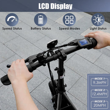 Caroma Electric Scooters, Foldable Adult Shock Absorbing Electric Bike for Commuting, 14