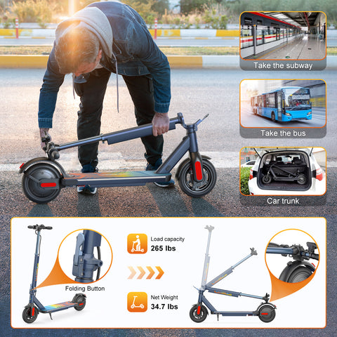 Caroma Electric Scooter, 500W Motor, 25 Miles Range & 20Mph, Foldable Commuting E Scooter with Cruise Control, Dual Braking System & Shock Absorption