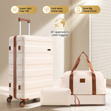 COBIZI 3 Piece Luggage Sets Hardshell Hardside TSA Lock Lightweight Durable Spinner Wheels Suitcase