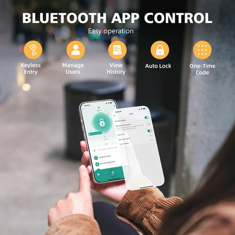 COBIZI Smart Lock, Fingerprint Keyless Entry Door Lock with App Control, Bluetooth Smart Deadbolt Lock, App Remote Control, Auto-Lock, Easy Installation, IP54 Waterproof, Black