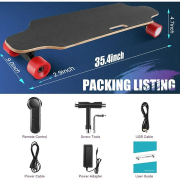350W Electric Skateboards with Remote, 12.4 mph Top Speed & 8 Miles Range, Swappable Battery, Electric Longboard for Adults
