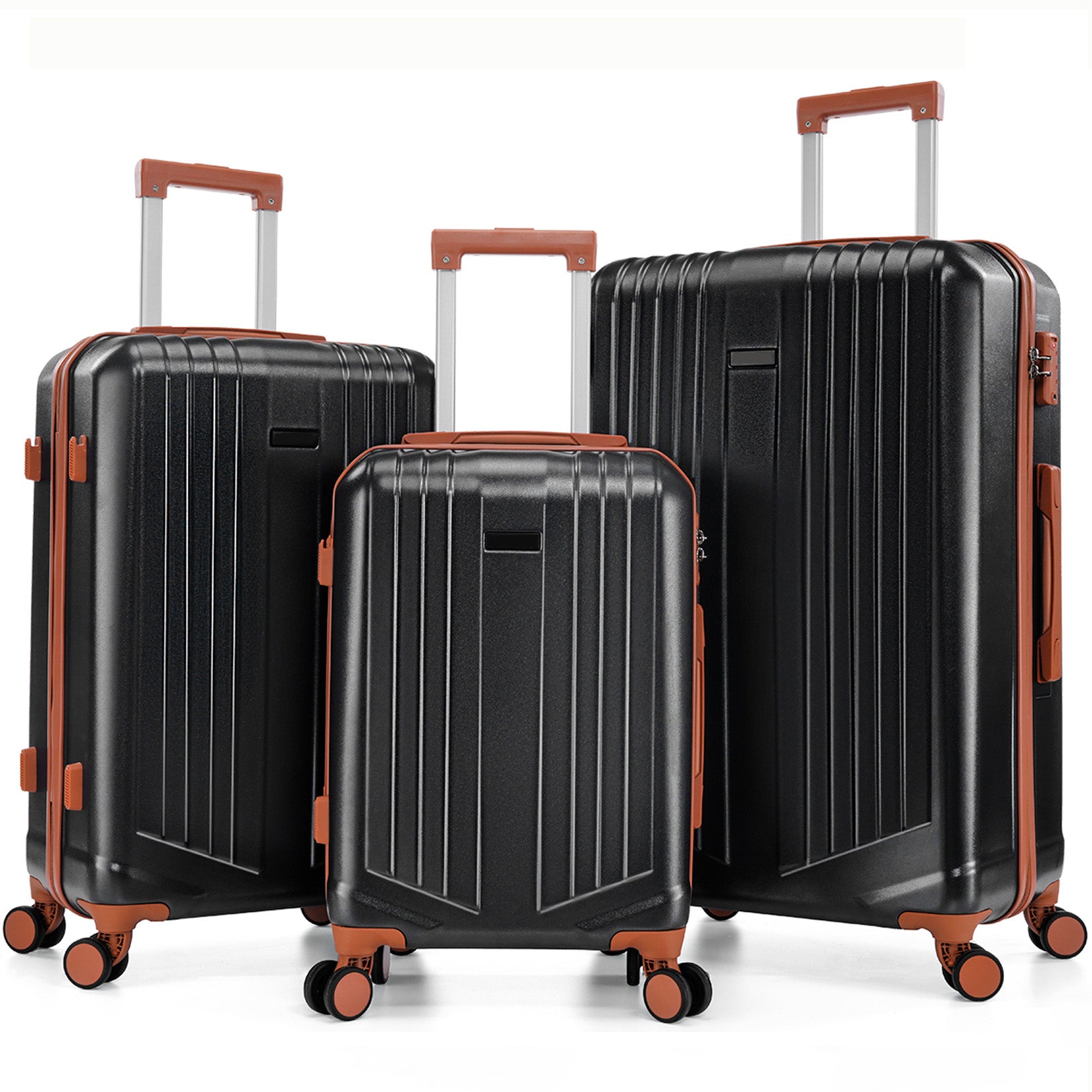 COBIZI 3-Piece Carry on Luggage Sets Hardside ABS+PC 20'' Suitcase with 360°Spinner Wheels&TSA Lock, Lightweight Carry on Luggage,20in Dark Blue