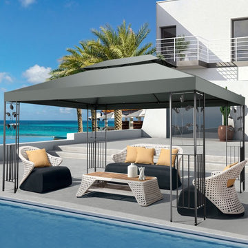 COBIZI 10'x 13' Metal Patio Gazebo, Outdoor Gazebo Canopy Tent for Backyard with Mosquito Netting
