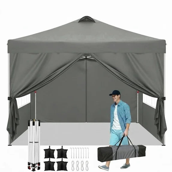 suitcase tent COBIZI 10x20FT Pop-Up Canopy Tent with 6 Removable Sidewalls & Wheeled