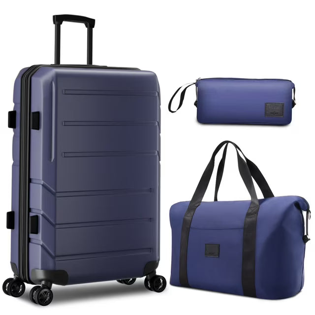 COBIZI 3 Piece Luggage Set Expandable ABS+PC Hardshell Carry on Suitcase with Spinner Wheels & TSA Lock Rolling Carry-on Suit Case for Plane, Travel, Business, (20in/DB/TB)