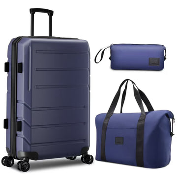 COBIZI 3 Piece Luggage Set Expandable ABS+PC Hardshell Carry on Suitcase with Spinner Wheels & TSA Lock Rolling Carry-on Suit Case for Plane, Travel, Business, (20in/DB/TB)