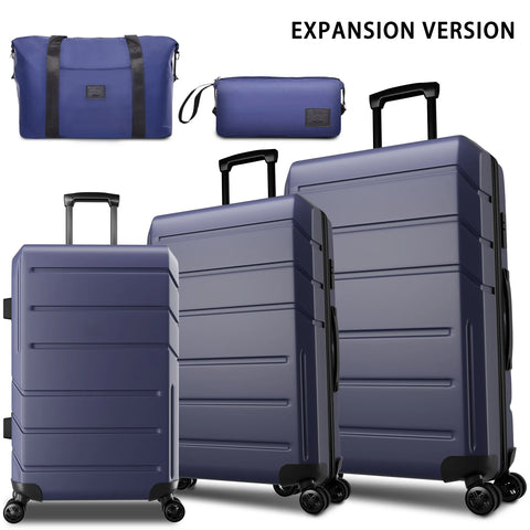 COBIZI 3 Piece Hardshell Luggage Set, Suitcase Set with Spinner Wheels and TSA Lock, 20/24/28 in, Blue