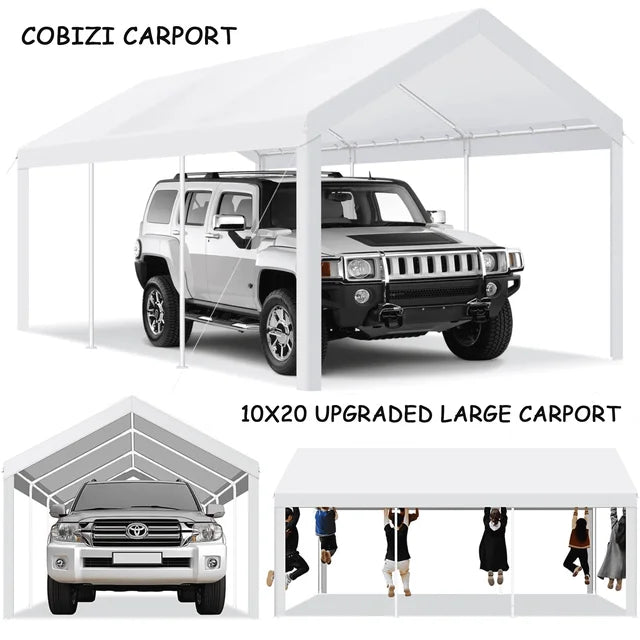 COBIZI 10x20ft Carport Heavy Duty, Portable Car Garage with Built-in