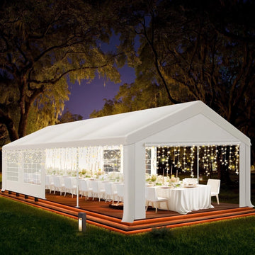 COBIZI 20x40FT Heavy Duty Party Canopy Tent with Removable Sidewalls, Waterproof Commercial Canopy Outdoor Shelter for Weddings and Events, White
