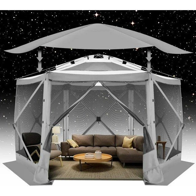 Canopy With Screen COBIZI 12x12 Pop-up Gazebo Starry Sky Screen Canopy Tent Screen House ...