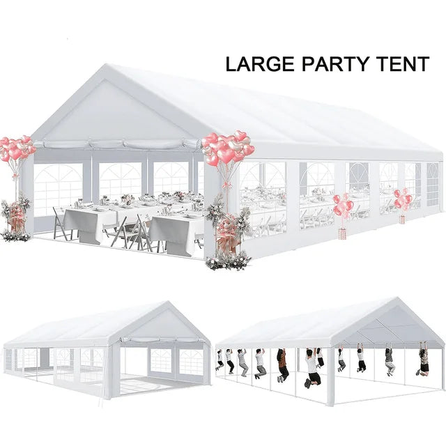 COBIZI 20x40 Heavy Duty Outdoor Canopy Large Party Tent & Carport, Upgraded Outdoor Event Shelter Tent with 8 Removable
