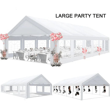 COBIZI 20x40 Heavy Duty Outdoor Canopy Large Party Tent & Carport, Upgraded Outdoor Event Shelter Tent with 8 Removable