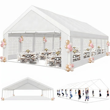 COBIZI 20x40FT Heavy Duty Party Canopy Tent with Removable Sidewalls, Waterproof Commercial Canopy Outdoor Shelter for Weddings and Events, White